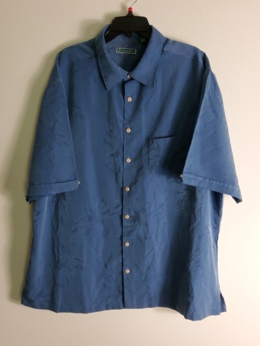 Cubavera Men's Short-Sleeve Button-Down Shirt in Blue 2XLT